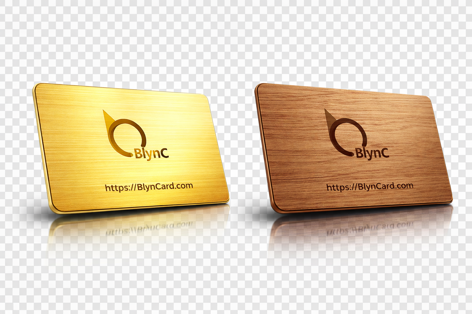 Gold and wood BlynCard designs