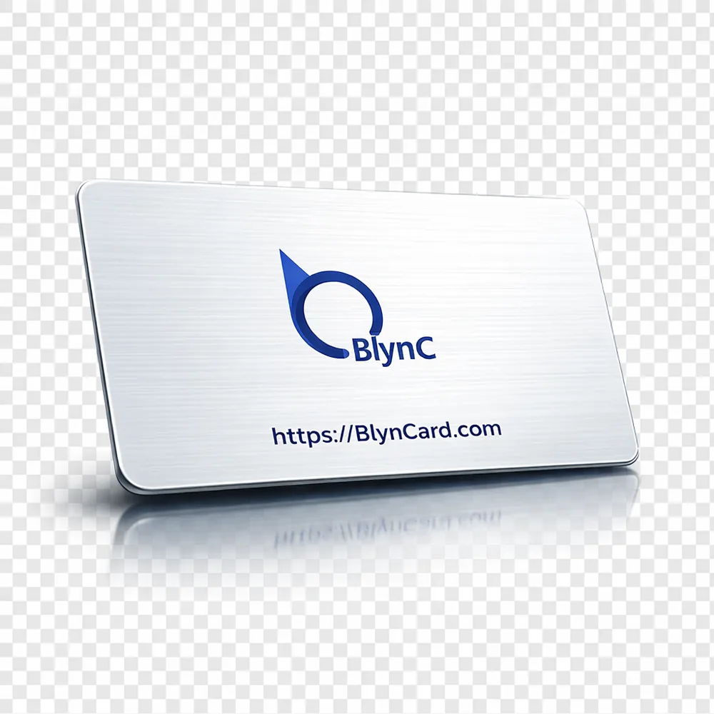 Clean silver BlynCard NFC business card